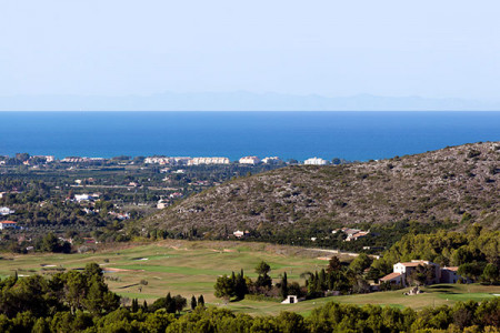 Spanien Costa Brava Dénia La Sella Golf Resort Blick auf die Küste 2 Blick auf den Golfplatz des La Sella Golf Resorts in Richtung Mittelmeer