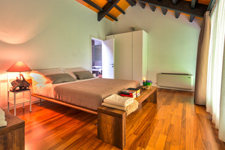 Schlafzimmer im Apartment des Agriturismo Corte d'Acqua in Abano Terme