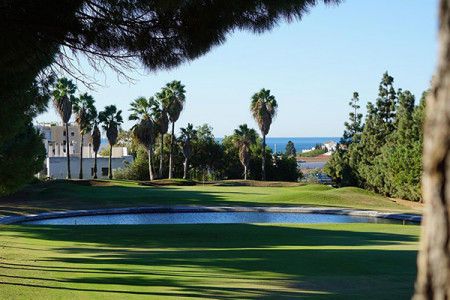 Spanien Costa Tropical Anoreta Golf Wasserhindernis Spanien Costa Tropical Anoreta Golf Wasserhindernis